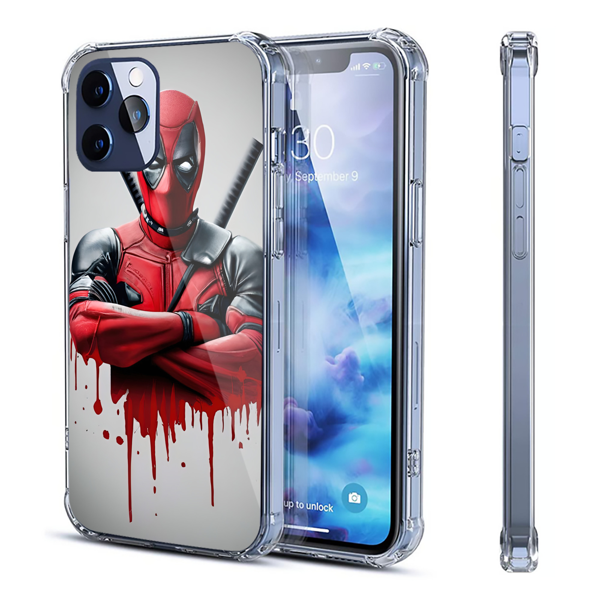 （画像用） Deadpool デッドプール 【iPhone 12シリーズ対応】透明スマホケース（クリアソフトケース）